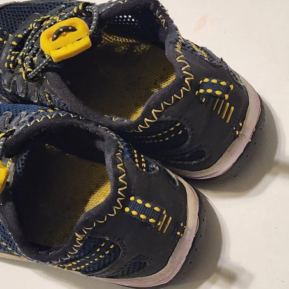 Lands End toddler hiking / water sandals shoes  size 7 M Blue Yellow Mesh